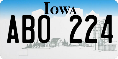 IA license plate ABO224