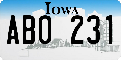 IA license plate ABO231