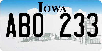 IA license plate ABO233