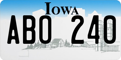 IA license plate ABO240