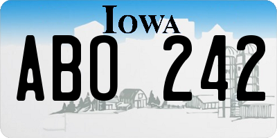 IA license plate ABO242