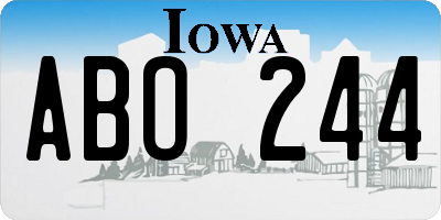 IA license plate ABO244