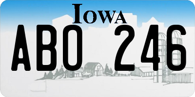 IA license plate ABO246