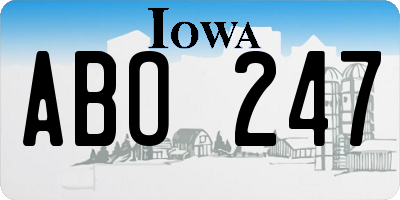 IA license plate ABO247