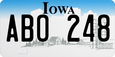 IA license plate ABO248
