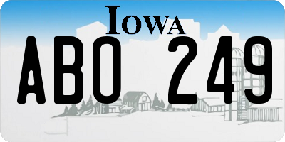 IA license plate ABO249