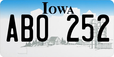 IA license plate ABO252