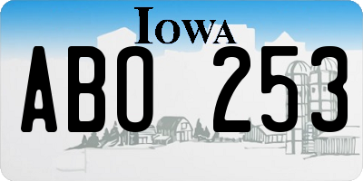 IA license plate ABO253
