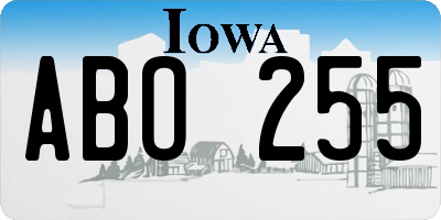 IA license plate ABO255