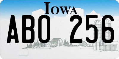 IA license plate ABO256