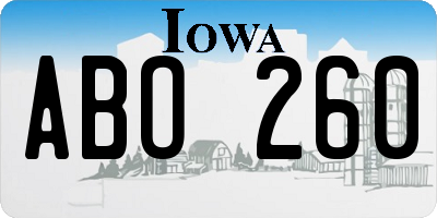 IA license plate ABO260