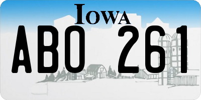 IA license plate ABO261
