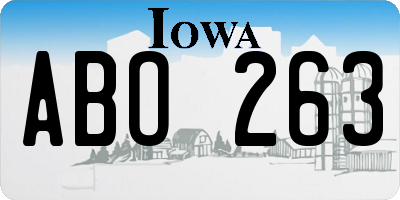 IA license plate ABO263
