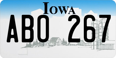 IA license plate ABO267