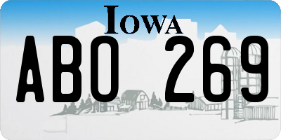 IA license plate ABO269