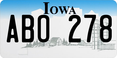 IA license plate ABO278