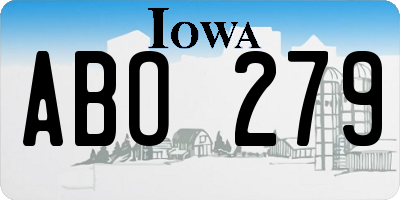 IA license plate ABO279