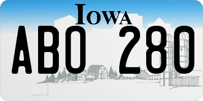 IA license plate ABO280