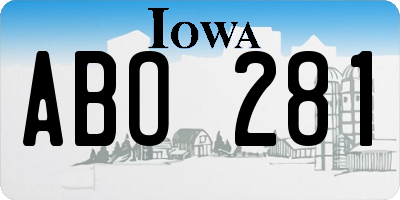 IA license plate ABO281