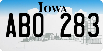 IA license plate ABO283