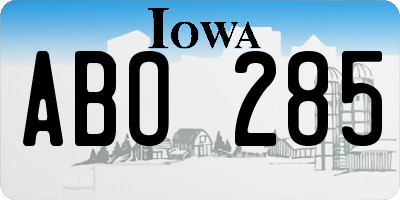 IA license plate ABO285
