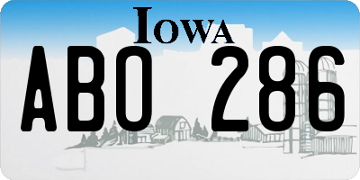 IA license plate ABO286