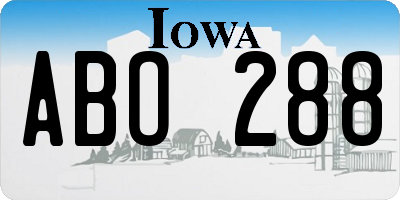 IA license plate ABO288