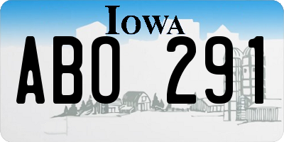 IA license plate ABO291