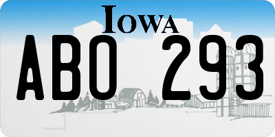 IA license plate ABO293