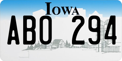 IA license plate ABO294