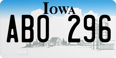 IA license plate ABO296