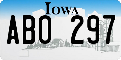 IA license plate ABO297