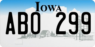IA license plate ABO299