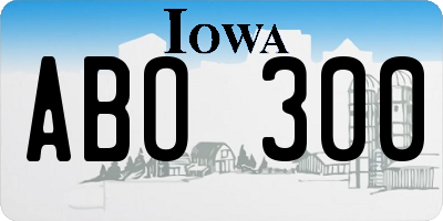 IA license plate ABO300