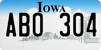 IA license plate ABO304
