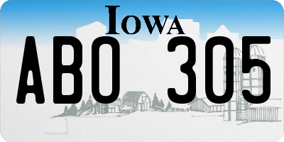 IA license plate ABO305
