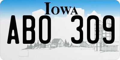 IA license plate ABO309