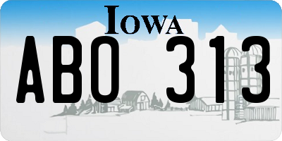 IA license plate ABO313