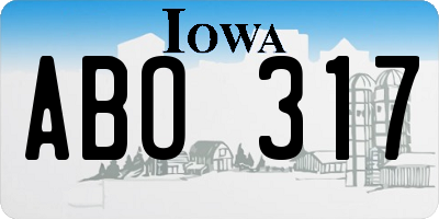 IA license plate ABO317