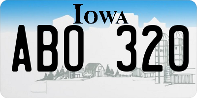 IA license plate ABO320