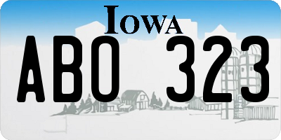 IA license plate ABO323