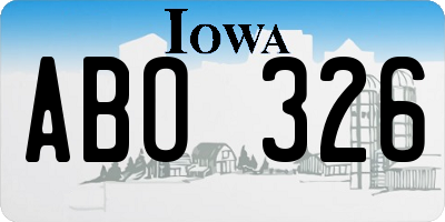 IA license plate ABO326