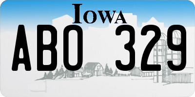 IA license plate ABO329