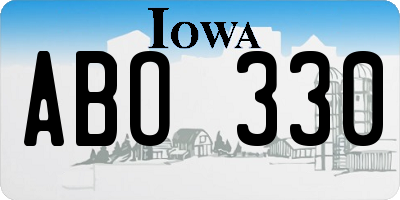 IA license plate ABO330