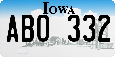 IA license plate ABO332