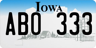 IA license plate ABO333