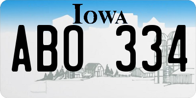 IA license plate ABO334