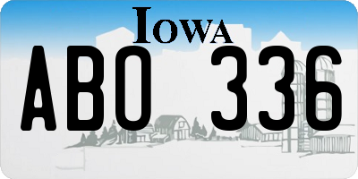 IA license plate ABO336
