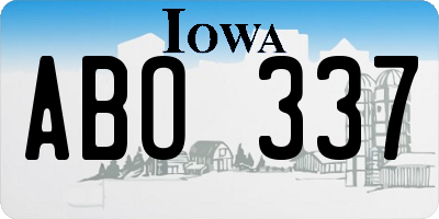 IA license plate ABO337