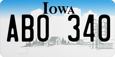 IA license plate ABO340